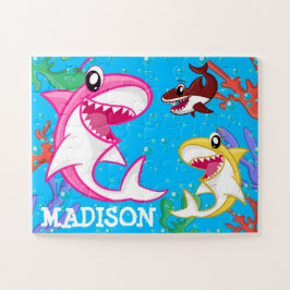 Quebra-cabeça Animais do Mar de Cute Tubarão Submarino Crianças