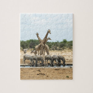 Quebra-cabeça Animais em um waterhole