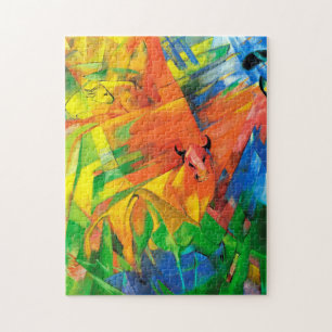 Quebra-cabeça Animais em uma paisagem por Franz Marc