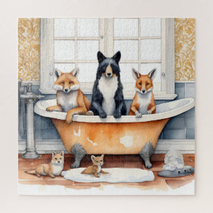 Quebra-cabeça Animais engraçados no banho