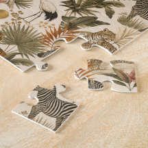 Animais Fofos da Savana Puzzle para Crianças