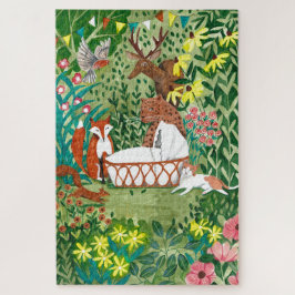 Quebra-cabeça Animais Fofos floresta verde crianças recém-nascid