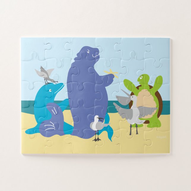 Quebra-cabeça Animais Marinhos Caprichosos 11x14 Puzzle (Horizontal)