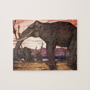 Quebra-cabeça Animais Selvagens Antigos, Elefante por Louis Sarg
