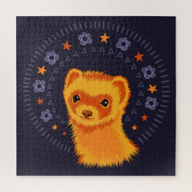 Quebra-cabeça Animal adorável de cabeça de furão (Vertical)