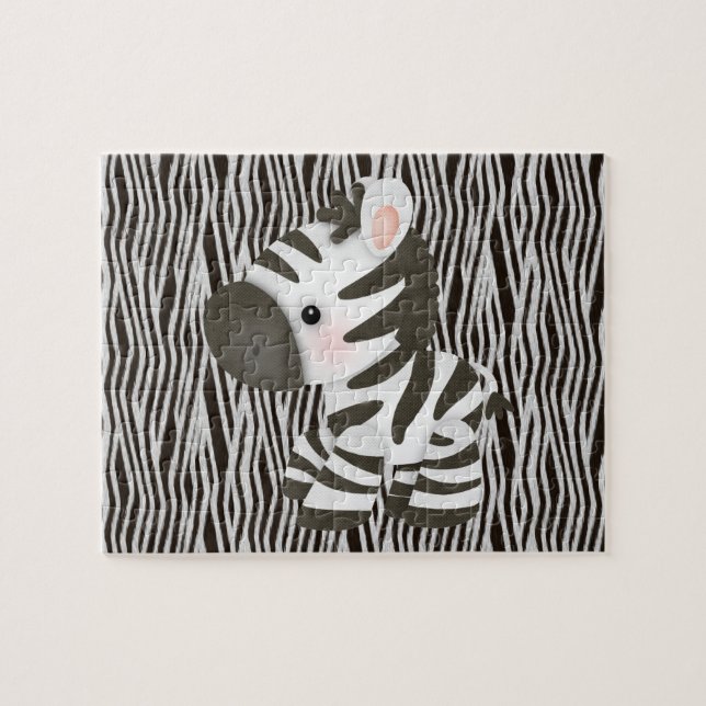 Quebra-cabeça animal bonito da zebra & do (Horizontal)