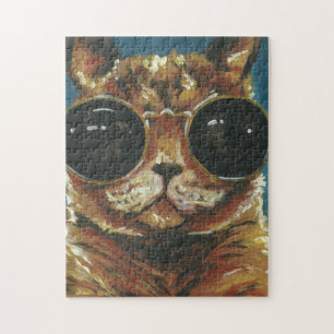 Quebra-cabeça Animal Gatinho De Óculos De Sol
