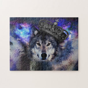 Quebra-cabeça Animal wolf in crown