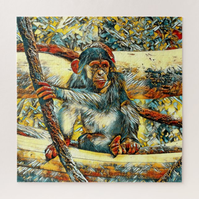 Quebra-cabeça AnimalArt_Chimpanzee_011 (Vertical)