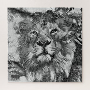 Quebra-cabeça AnimalArtBW_Lion_003