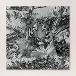 Quebra-cabeça AnimalArtBW_Tiger_001