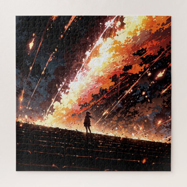 Quebra-cabeça Anime art with vibrant sky (Vertical)