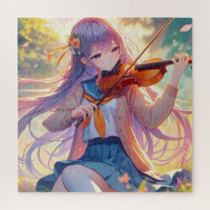 Quebra-cabeça Anime Girl tocando violino