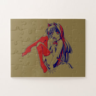 Quebra-cabeça Anime Kawaii, Manga Americana Neko Catgirl