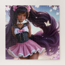 Animecore do Caráter feminino Negra Anime