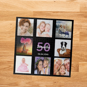 Quebra-cabeça Aniversário 50 foto de colagem negra