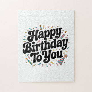 Quebra-cabeça Aniversário Confetes Retrô