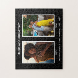 Quebra-cabeça Aniversário da Colagem de Fotos em Preto e Branco 