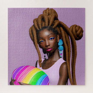 Quebra-cabeça Aniversário da Páscoa Melanin Rainbow Primavera Si