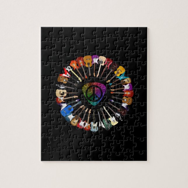 Quebra-cabeça Aniversário da Variedade de Violão Guitarrista (Vertical)