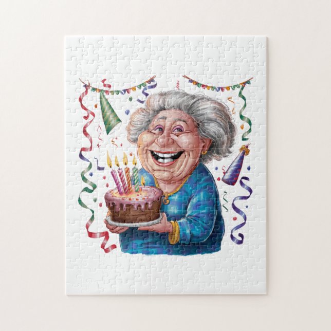 Quebra-cabeça Aniversário da Vovó com Grande Sorriso (Vertical)