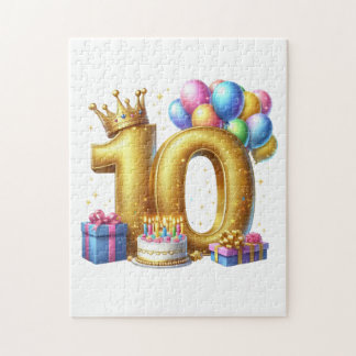Quebra-cabeça Aniversário de 10 anos de ouro