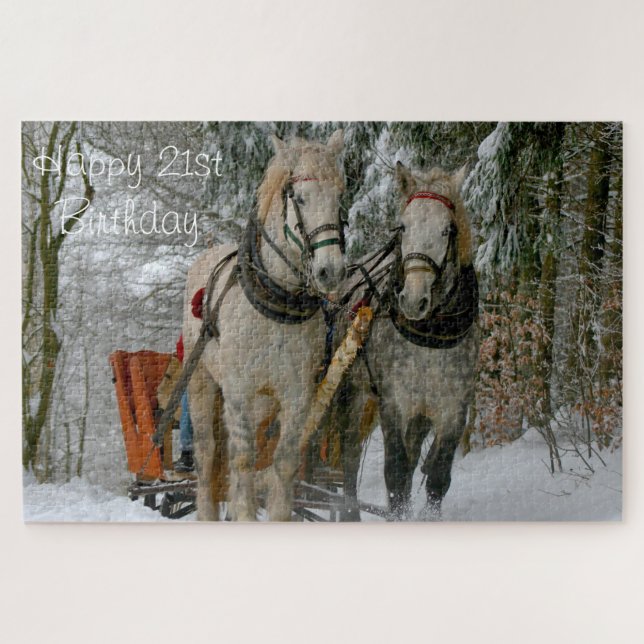 Quebra-cabeça aniversário de 21 anos. (Horizontal)