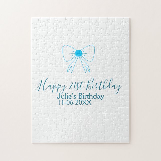 Quebra-cabeça Aniversário de 21 anos feliz arco  azul namoradas (Vertical)