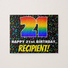 Quebra-cabeça aniversário de 21 anos — Símbolos musicais diverti