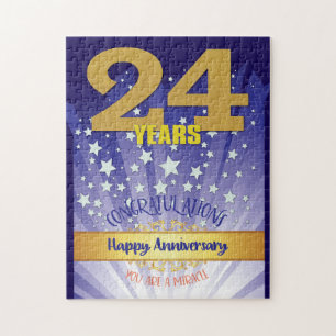 Quebra-cabeça Aniversário de 24 Anos de Recuperação Numeral em D