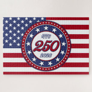 Quebra-cabeça Aniversário de 250 anos da América com a bandeira 