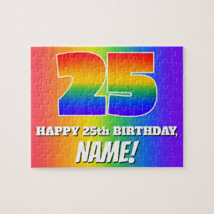 Quebra-cabeça Aniversário de 25 - Padrão multicolorido do arco