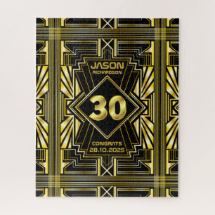 Quebra-cabeça aniversário de 30 anos Art Deco Dourado Excelente