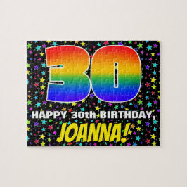 Quebra-cabeça aniversário de 30 anos — Padrão Colorido de Estrel