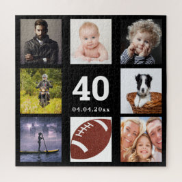 Quebra-cabeça aniversário de 40 anos 40 cara de colagem de fotos