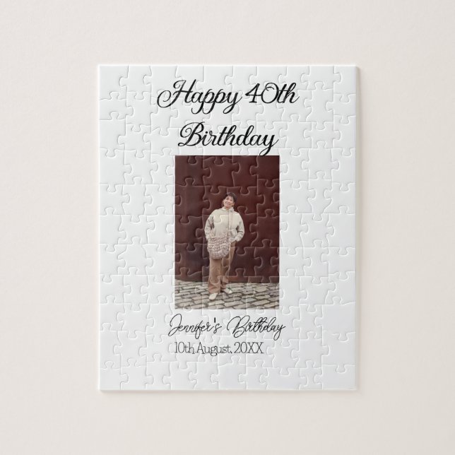 Quebra-cabeça Aniversário de 40 anos feliz, simples e simples (Vertical)