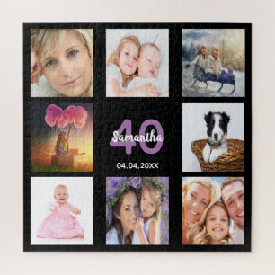 Quebra-cabeça aniversário de 40 anos foto - colagem negra