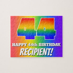 Quebra-cabeça Aniversário de 44 - Padrão multicolorido do arco
