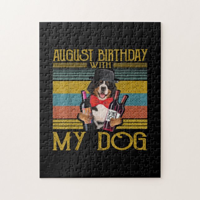 Quebra-cabeça Aniversário De Agosto Com O Meu Cachorro Bemese Mo (Vertical)