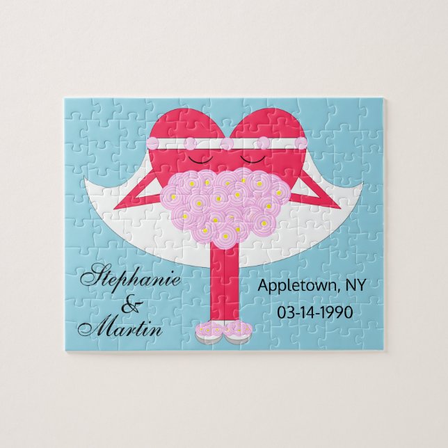 Quebra-cabeça Aniversário de Casamento do Coração (Horizontal)