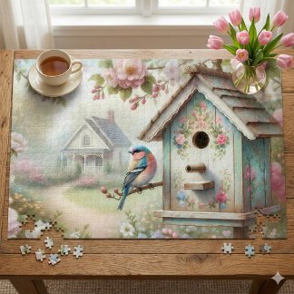 Quebra-cabeça Aniversário De primavera com Flores De Pastel E Av