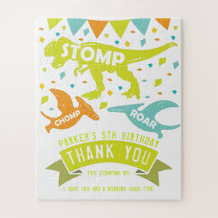 Quebra-cabeça Aniversário do Dinossauro Obrigado Favoritos