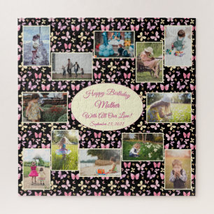 Quebra-cabeça Aniversário Feliz Colagem de Fotos da Mãe
