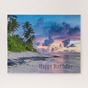 Quebra-cabeça Aniversário tropical bonito das férias do oceano