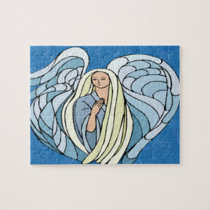 Quebra-cabeça Anjo Azul De Vidro De Mancha