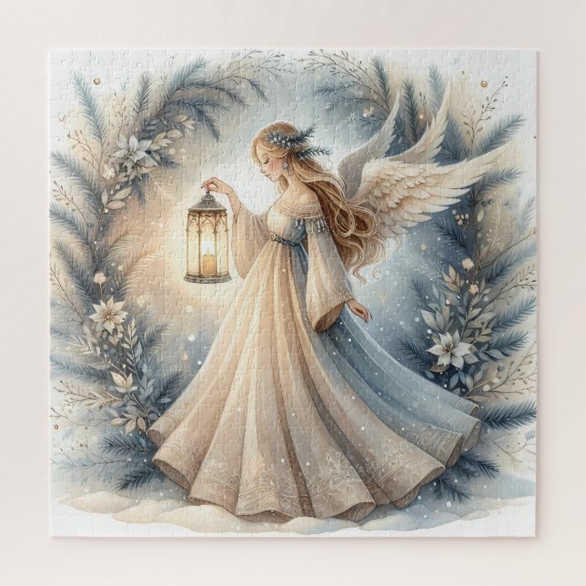 Quebra-cabeça Anjo Celestial de Inverno Lanterna da Paz (Vertical)
