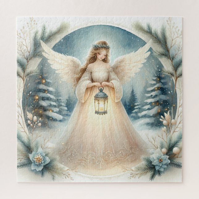Quebra-cabeça Anjo Celestial Lanterna de Esperança do Inverno (Vertical)
