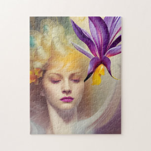 Quebra-cabeça Anjo com orquídea