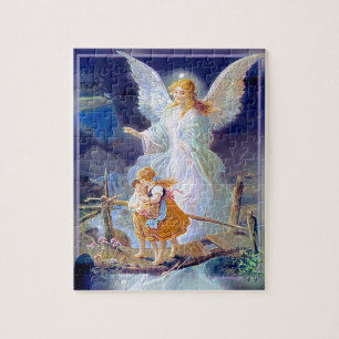 Quebra-cabeça Anjo-da-guarda, crianças e ponte