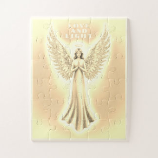 Quebra-cabeça Anjo de cicatrização de luz do ouro 30 peça